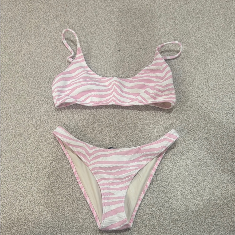 Pink Zebra Print Bikini Set